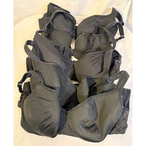 Cacique Bra Lot Womens 5 Bras Size 44D Black Underwire Full Support Lane Bryant